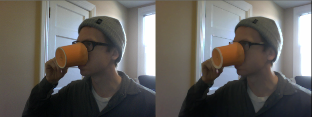 Dilating an image, original on Left Dilating